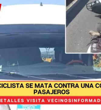 Motociclista se mata contra una combi de pasajeros
