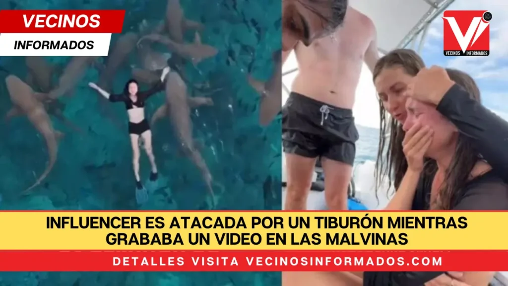 Influencer es atacada por un tiburón mientras grababa un video en Las Malvinas