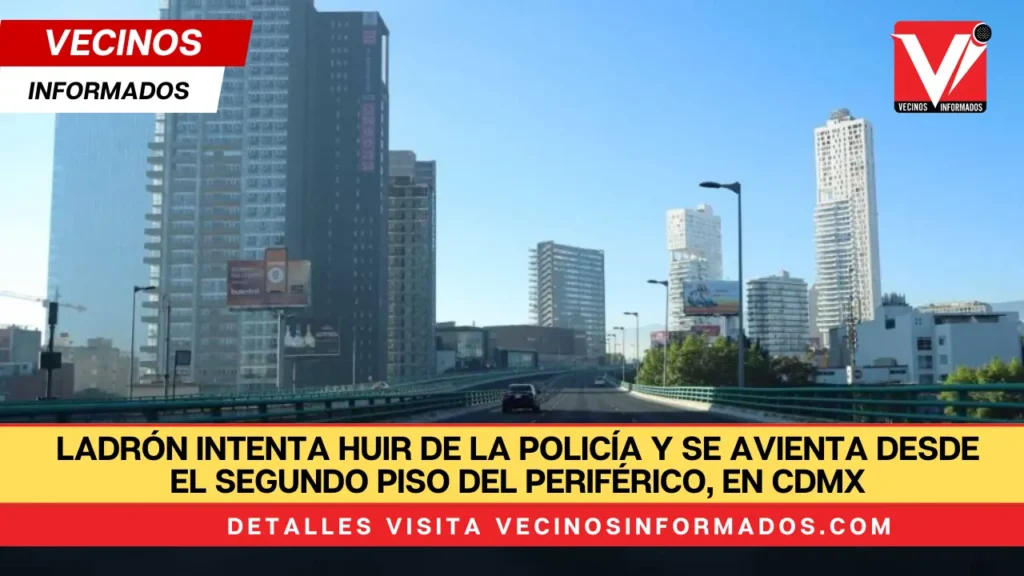 Ladrón intenta huir de la policía y se avienta desde el segundo piso del Periférico, en CDMX