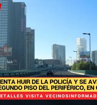 Ladrón intenta huir de la policía y se avienta desde el segundo piso del Periférico, en CDMX