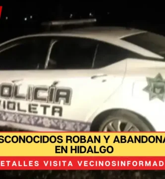 Sujetos desconocidos roban y abandonan patrulla en Hidalgo
