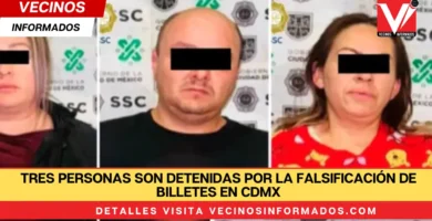 Tres personas son detenidas por la falsificación de billetes en CdMx