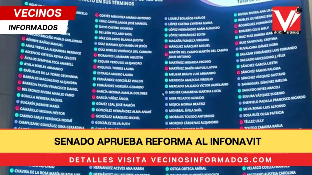 Senado aprueba reforma al Infonavit