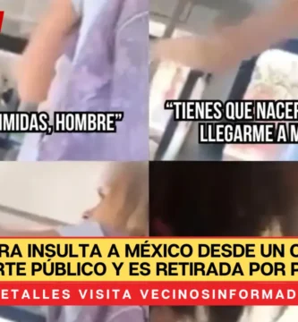Extranjera insulta a México desde un camión del transporte público y es retirada por pasajeros