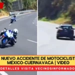 Captan nuevo accidente de motociclistas en la México-Cuernavaca | VIDEO