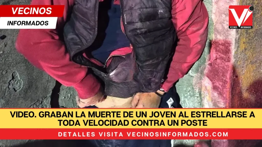 VIDEO. Graban la muerte de un joven al estrellarse a toda velocidad contra un poste