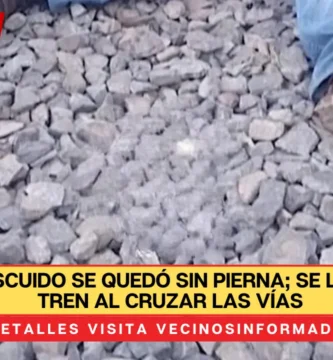 Por un descuido se quedó sin pierna; se la cortó el tren al cruzar las vías