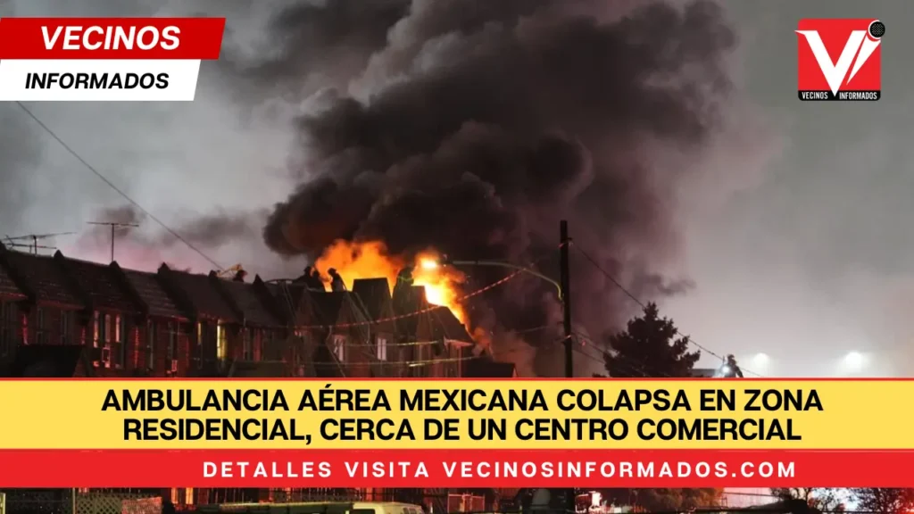 Ambulancia aérea mexicana colapsa en zona residencial, cerca de un centro comercial en Filadelfia, EE.UU.