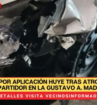 Taxista por aplicación huye tras atropellar a repartidor en la Gustavo A. Madero