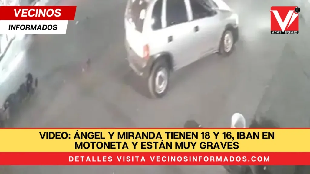 VIDEO: Ángel y Miranda tienen 18 y 16, iban en motoneta y están muy graves