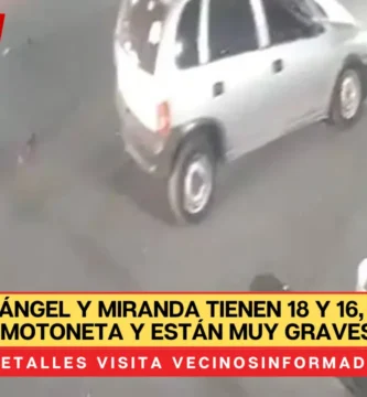 VIDEO: Ángel y Miranda tienen 18 y 16, iban en motoneta y están muy graves