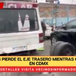 Microbús pierde el eje trasero mientras circulaba en CDMX