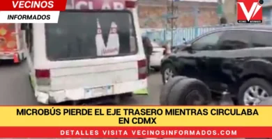Microbús pierde el eje trasero mientras circulaba en CDMX