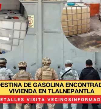 Toma clandestina de gasolina encontrada dentro de vivienda en Tlalnepantla