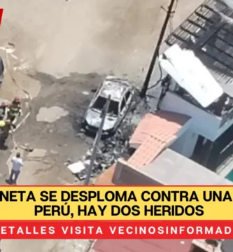 VIDEO: avioneta se desploma contra una vivienda en Perú, hay dos heridos