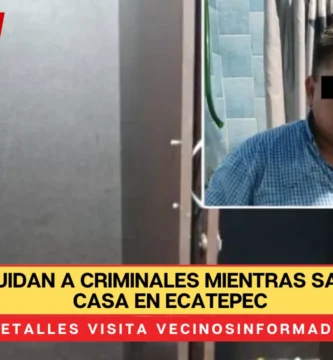 Policías cuidan a criminales mientras saquean una casa en Ecatepec