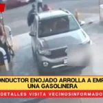 VIDEO: Conductor enojado arrolla a empleado de una gasolinera