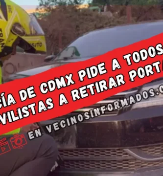 Policía de CDMX pide a todos los automovilistas a retirar portaplacas