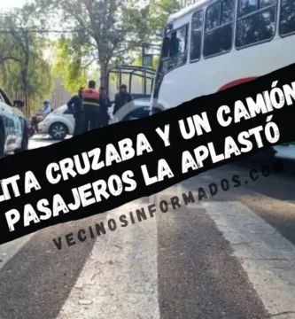Abuelita cruzaba y un camión de pasajeros la aplastó