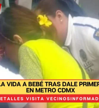 Le salvan la vida a bebé tras dale primeros auxilios en Metro CDMX