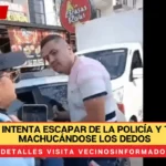 Sujeto intenta escapar de la policía y termina machucándose los dedos