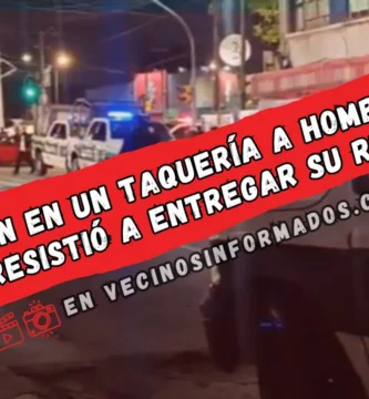 Asesinan en un taquería a hombre que se resistió a entregar su reloj en la Gustavo A. Madero