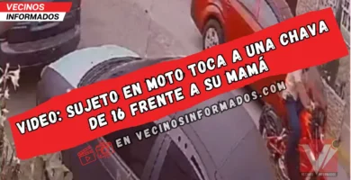 VIDEO: Sujeto en moto toca a una chava de 16 frente a su mamá