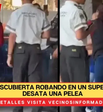 Mujer es descubierta robando en un supermercado y desata una pelea