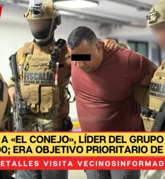 Detienen a «El Conejo», líder del grupo delictivo Unión 300; era objetivo prioritario de la FGJEM