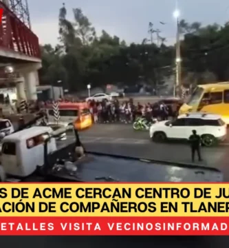 Grulleros de ACME cercan Centro de Justicia por liberación de compañeros en Tlanepantla