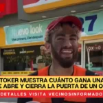 VIDEO Tiktoker muestra cuánto gana una persona que abre y cierra la puerta de un OXXO