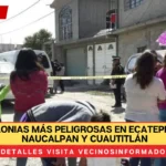 Las colonias más peligrosas en Ecatepec, Neza, Naucalpan y Cuautitlán