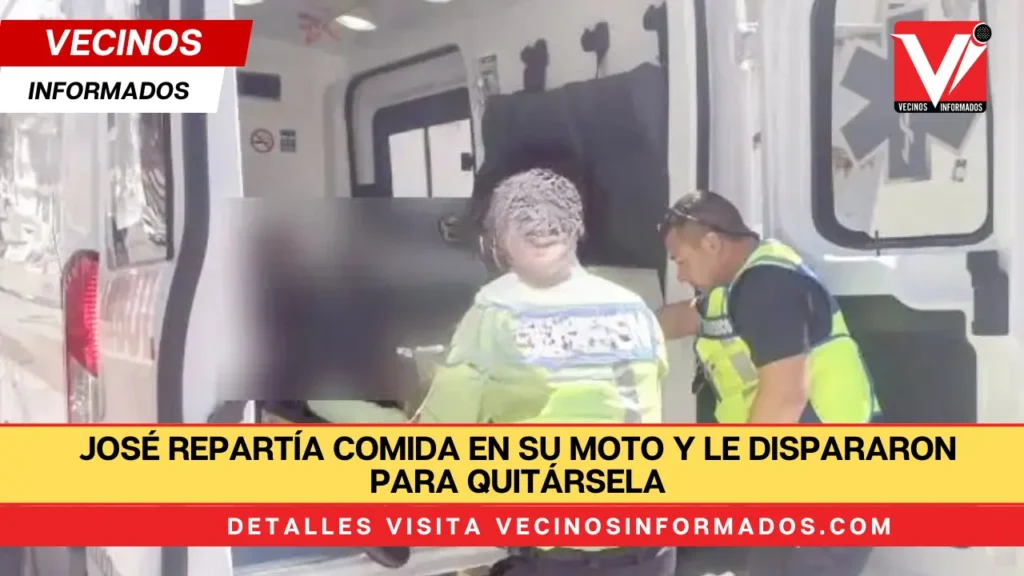 José repartía comida en su moto y le dispararon para quitársela