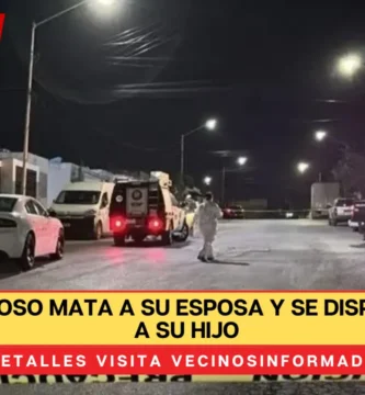 Sujeto celoso mata a su esposa y se dispara frente a su hijo