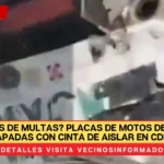 ¿Exentos de multas? Placas de motos de policías tapadas con cinta de aislar en CDMX