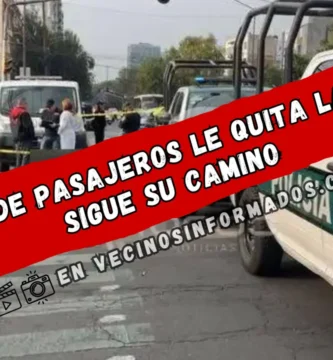 Camión de pasajeros le quita la vida y sigue su camino