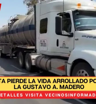 Motociclista pierde la vida arrollado por tráiler en la Gustavo A. Madero