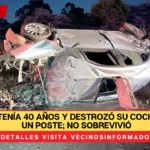 Ricardo tenía 40 años y destrozó su coche contra un poste; no sobrevivió