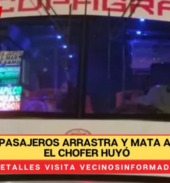 Camión de pasajeros arrastra y mata a un peatón; el chofer huyó