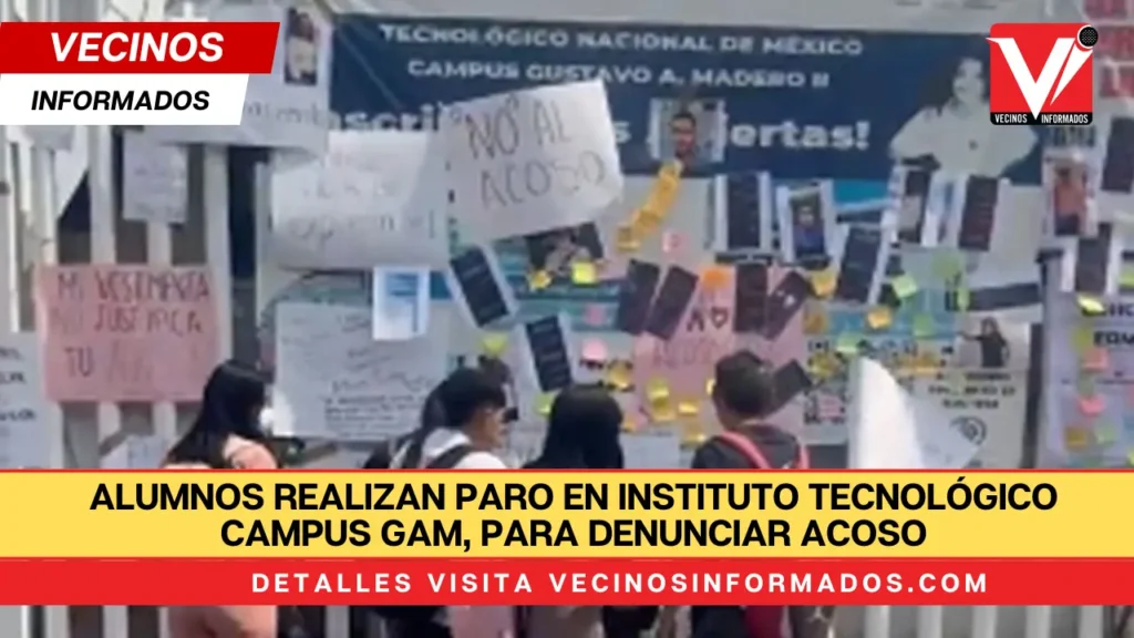 Alumnos realizan paro en Instituto Tecnológico campus GAM, para denunciar acoso