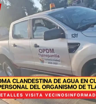 Hallan toma clandestina de agua en Cuautitlán Izcalli; acusan a personal del organismo de Tlalnepantla