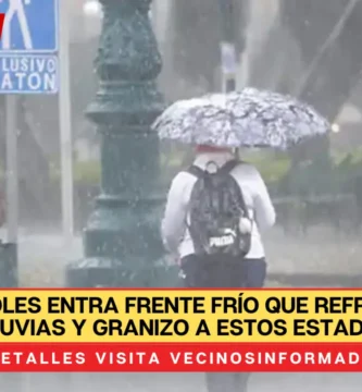 Este miércoles entra Frente Frío que refrescará con lluvias y granizo a estos estados