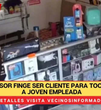 VIDEO: Agresor finge ser cliente para tocarse frente a joven empleada