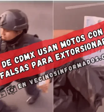"Policías de la CDMX exhibidos por usar moto con placas falsas en presunta extorsión"