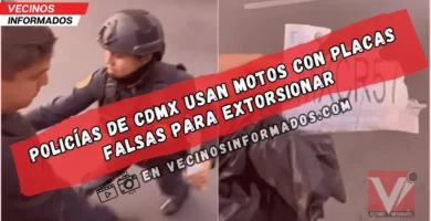 "Policías de la CDMX exhibidos por usar moto con placas falsas en presunta extorsión"