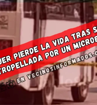 Mujer pierde la vida tras ser atropellada por un microbús