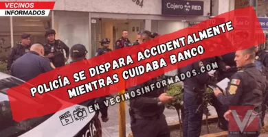 Policía se dispara accidentalmente mientras cuidaba banco