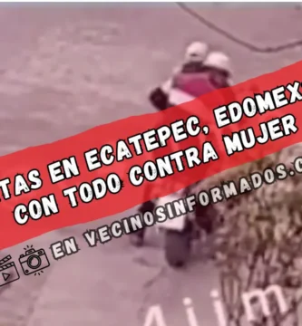Video muestra violento asalto de 'motorratas' a mujer en Ecatepec; autoridades siguen sin actuar