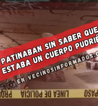 Chavos patinaban sin saber que arriba ellos estaba un cuerpo pudriéndose