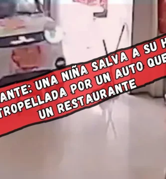 Impresionante: una niña salva a su hermana de ser atropellada por un auto que entró a un restaurante
